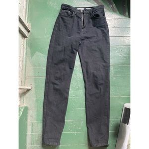 High Waisted Black Denim Mom Jeans